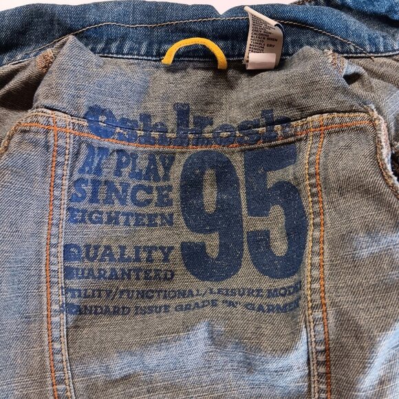 OshKosh B'gosh Baby 9 Months Denim Jean Trucker Jacket Blue Unisex Classic Snap - Picture 5 of 7